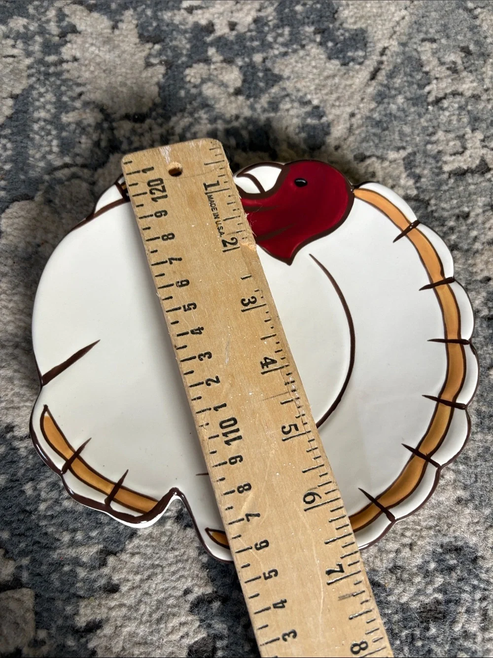 Pottery Barn 1 Salad Dessert Plate Thanksgiving Gobble Turkey Figural